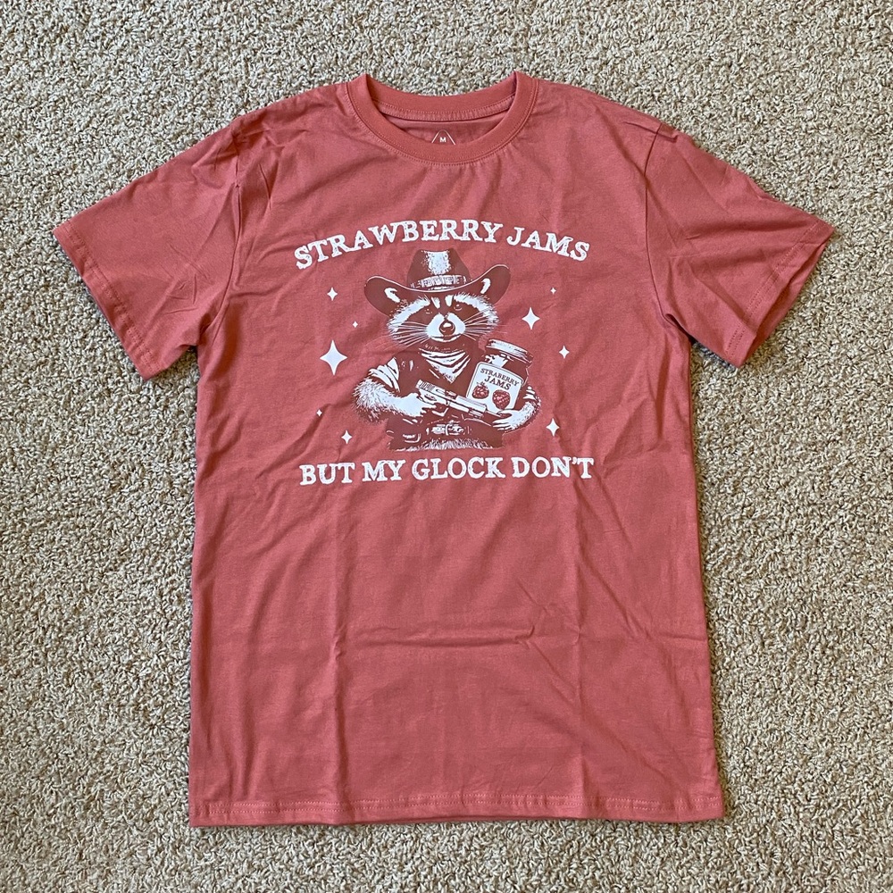 Cowboybay Strawberry Jams But My Glock Don’t salmon t-shirt